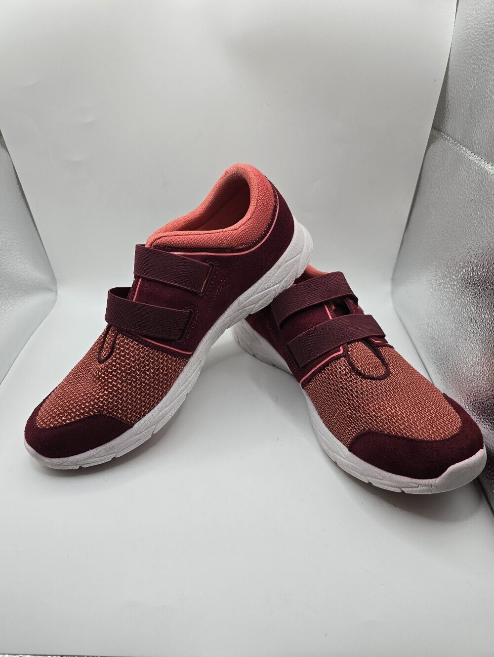 Vionic Hook & Loop Orthotic Burgandy Coral Walking Shoes. Ladies 9.5 - Picture 3 of 16